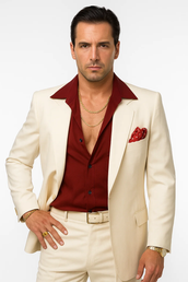 Mens Al Pacino Tony Montana Scarface Package | White Suit + Red Shirt
